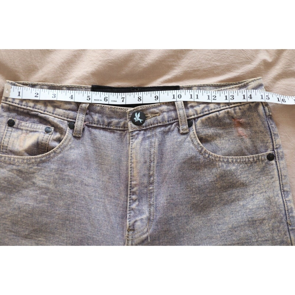 One X One Teaspoon Jeans Size 25 Distress Denim Flare Patched Frayed Grunge Emo - Picture 8 of 10
